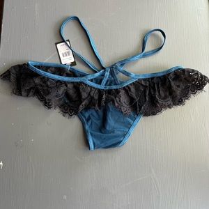 Frederick’s of Hollywood blue & black lace bikini